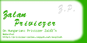 zalan priviczer business card